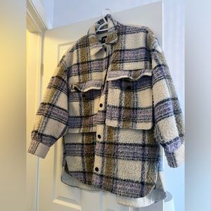 Zara Flannel Fuzzy Shacket